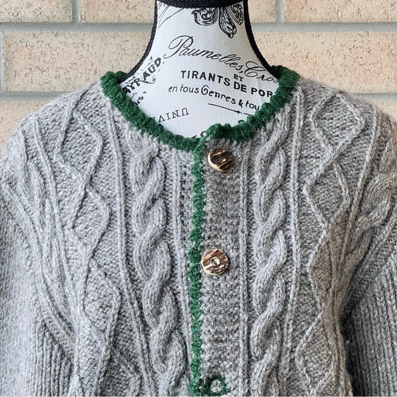 Vintage Handmade Wool Sweater Knit Cardigan - Picture 4 of 10